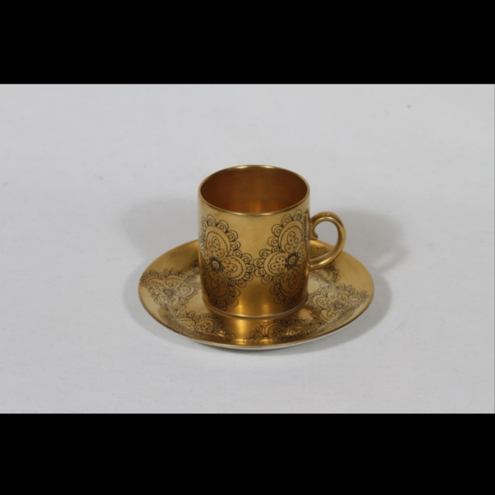 Vintage Arabia Gilda Espresse Cups & Saucers